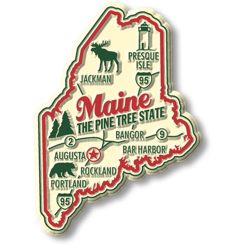 Maine Premium State Magnet by Classic Magnets, PMAP-119