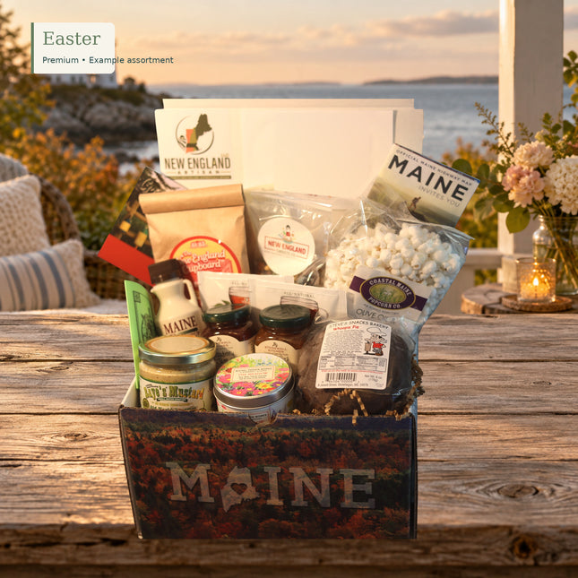 Easter Premium — photographed example assortment with holiday label; contents may vary.