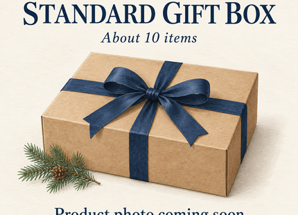 Seasonal Maine Standard gift box — about 10 items. Temporary illustration; product photo coming soon. Contents vary.